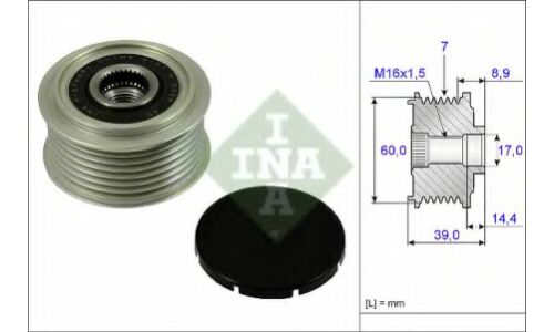 Муфта обгонная шкива генератора INA, арт. 535 0245 10
