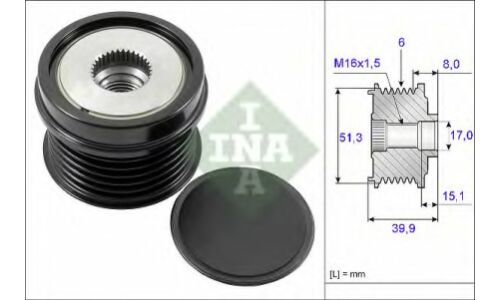 Механизм свободного хода генератора INA, арт. 535 0252 10