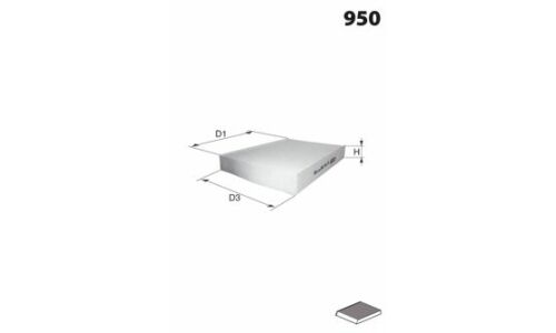 Фильтр салонный Mecafilter, угольный, арт. EKR7291