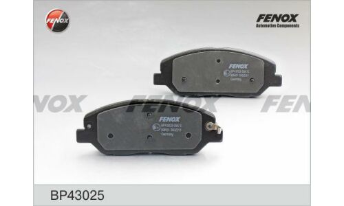 Колодки тормозные дисковые Fenox, передние, комплект на ось (4 шт), арт. BP43025