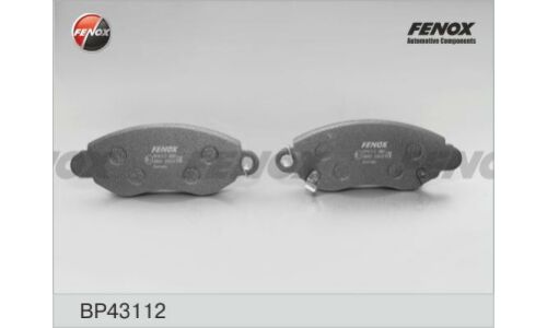 Колодки тормозные дисковые Fenox, передние, комплект на ось (4 шт), арт. BP43112