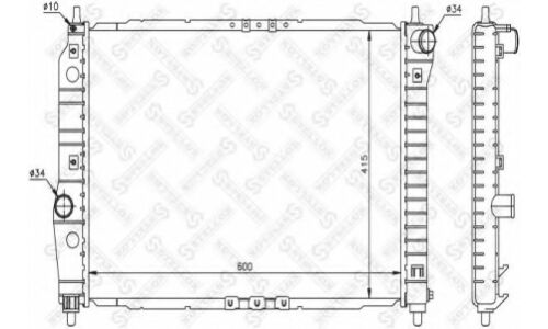 Радиатор Chevrolet Kalos 1.4-1.6i <04 Stellox, арт. 10-25341-SX
