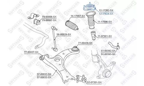 Опора амортизатора пер. Toyota Corolla | перед Stellox, арт. 12-17028-SX