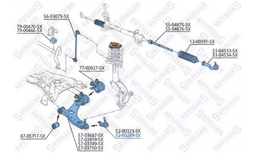 Шаровая опора л.+п. Ford Focus C-Max 04-07 | перед прав/лев Stellox, арт. 52-00289-SX