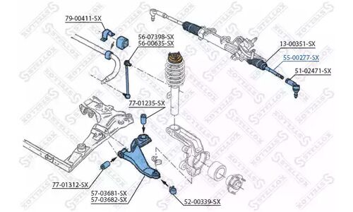 Тяга рул. Ford Mondeo 1.8/2.0Di &V6 01> | перед прав/лев Stellox, арт. 55-00277-SX