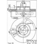 Диск тормозной Brembo, передний, правый/левый, 1 шт, арт. 09.8404.11