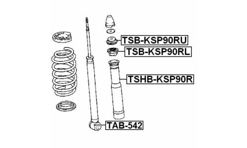Опора амортизатора Febest, задняя, правая/левая, 1шт, арт. TSB-KSP90RU