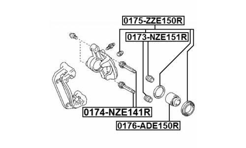 Направляющая тормозного суппорта Febest, задняя, арт. 0174-NZE141R