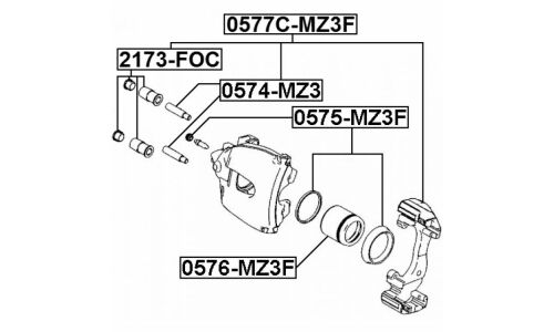 Направляющая тормозного суппорта Febest, передняя, арт. 0574-MZ3