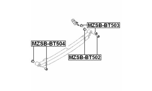 Втулка рессоры Febest, арт. MZSB-BT502