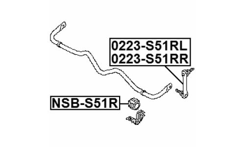 Втулка стабилизатора Febest, арт. NSB-S51R