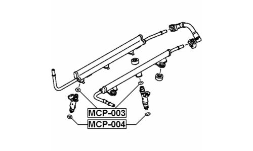 Кольцо уплотнительное топливной форсунки Febest, арт. MCP-003