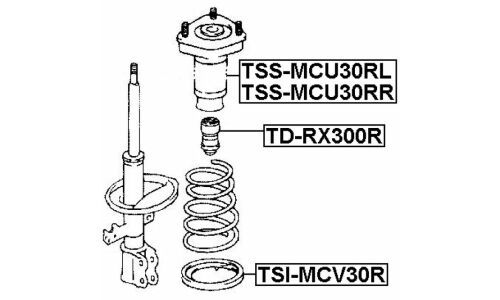 Опора амортизатора Febest (пыльник) задняя, правая, арт. TSS-MCU30RR