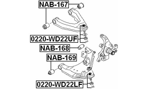 Опора шаровая Febest, арт. 0220-WD22LF