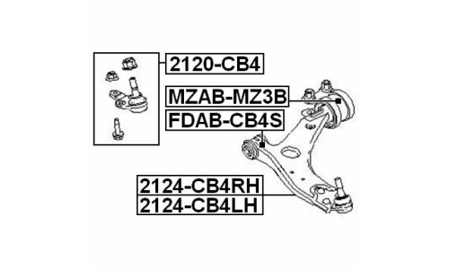 Опора шаровая Febest, передняя, нижняя, арт. 2120-CB4