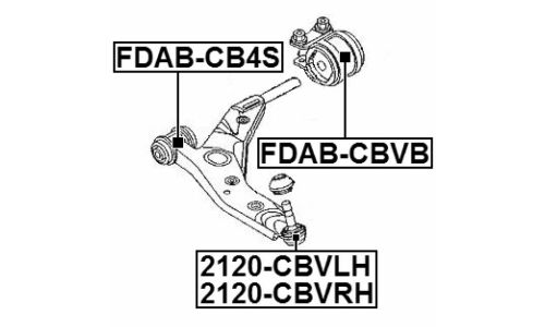 Опора шаровая Febest, передняя, нижняя, левая, арт. 2120-CBVLH