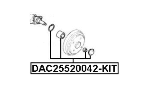 Подшипник ступичный ремкомплект 25x52x42 | зад прав/лев Febest, арт. DAC25520042-KIT