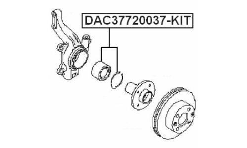 Подшипник ступицы колеса Febest, арт. DAC37720037-KIT