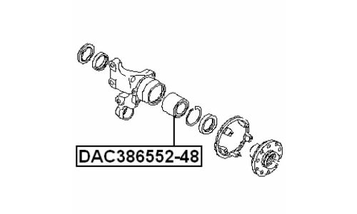 Подшипник ступицы колеса Febest, арт. DAC386552-48