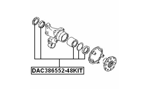 Подшипник ступицы колеса Febest, арт. DAC386552-48KIT