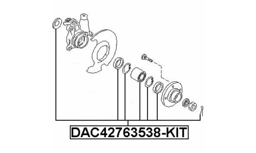 Подшипник ступицы колеса Febest, арт. DAC42763538-KIT