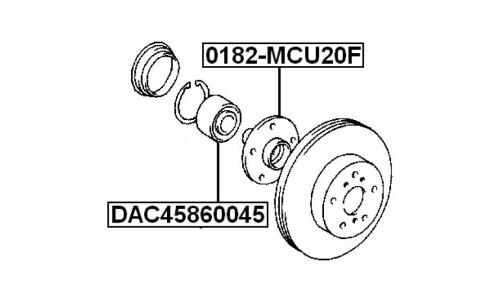 Подшипник ступицы колеса Febest, арт. DAC45860045