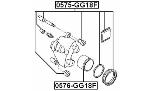 Поршень тормозного суппорта Febest, передний, арт. 0576-GG18F