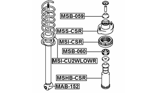 Проставка задней пружины верхняя | зад прав/лев Febest, арт. MSI-CSR