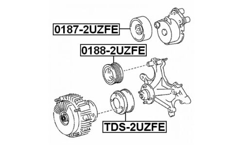 Ролик приводного ремня Febest натяжной, арт. 0187-2UZFE