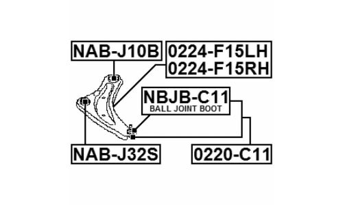 Рычаг подвески Febest, передний, левый, арт. 0224-F15LH