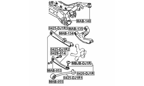Тяга подвески поперечная Febest, задняя, арт. 0425-DJ1R3