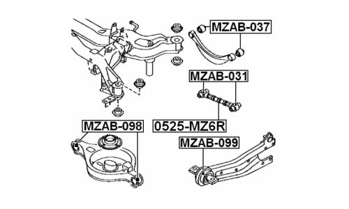 Тяга подвески поперечная регулируемая Febest, задняя, арт. 0525-MZ6R