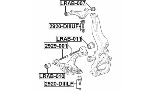 Сайлентблок Febest, арт. LRAB-007