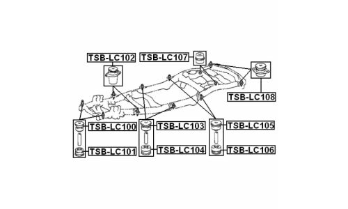 Подушка рамы Febest, арт. TSB-LC100