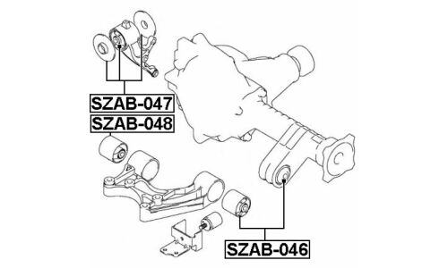 Сайлентблок передней подушки двигателя Febest, арт. SZAB-047