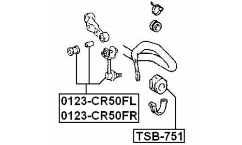 Стойка стабилизатора (линк) Febest, правая, арт. 0123-CR50FR