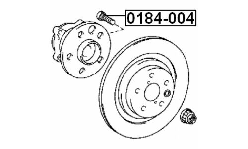 Шпилька колесная Febest 0184-004, для Toyota / Lexus / Honda / Acura, M14x1.5(R), длина 52мм, 1 шт