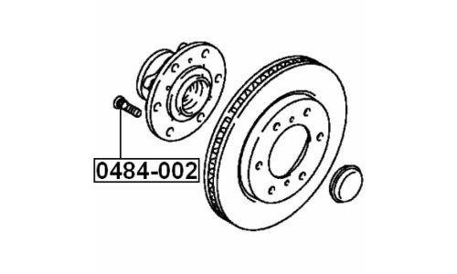 Шпилька колесная Febest 0484-002, для Mitsubishi, M12x1.5(R), длина 47мм, 1 шт