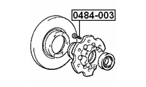Шпилька колесная Febest 0484-003, для Mitsubishi, M12x1.5(R), длина 41.5мм, 1 шт