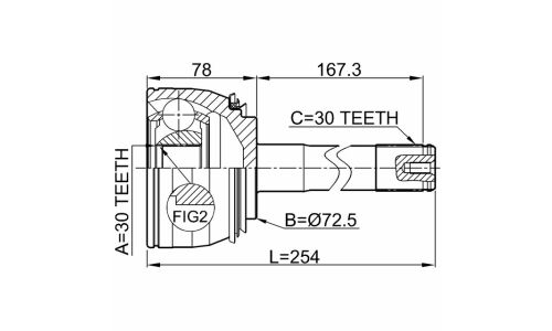 ШРУС Febest, передний, внешний, арт. 0110-074