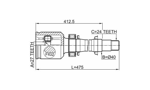 ШРУС Febest, передний, правый, внутренний, арт. 0111-ACA38RH