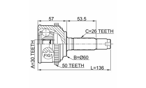ШРУС Febest, передний, внешний, арт. 0310-CF4A50