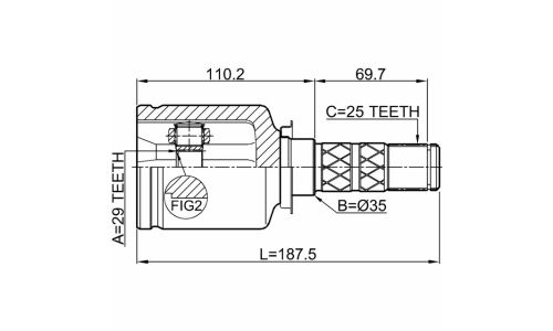 ШРУС Febest, передний, внутренний, арт. 0811-G12