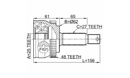ШРУС Febest, передний, внешний, арт. 1210-TUCA48