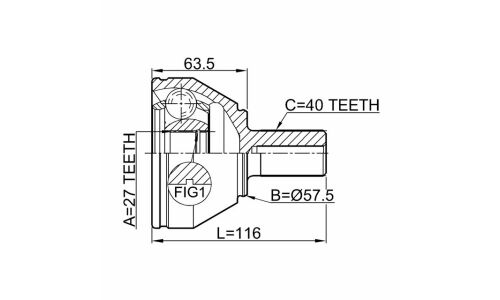 Шрус наружный 27x57.3x40 | перед прав/лев Febest, арт. 2910-FLIIF