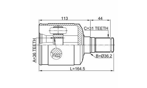 ШРУС Febest, передний, левый, внутренний, арт. 0511-CX7LH