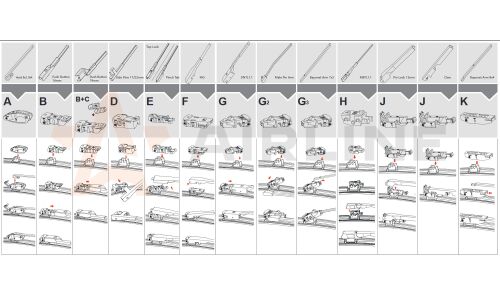 Щетки стеклоочистителя Airline 510мм (20") бескаркасные, всесезонные, со спойлером, 20 переходников, комплект 2 шт, арт. AWB-BK-510K