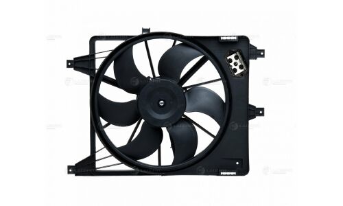 Вентилятор охлаждения радиатора Luzar, с кожухом и резистором, для Renault Logan, арт. LFc 0969