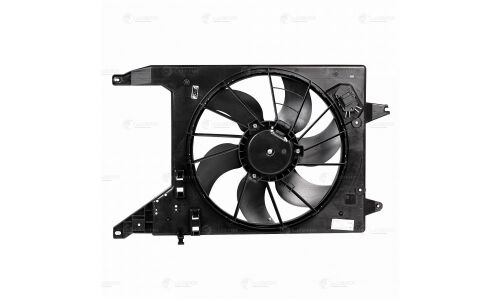 Вентилятор охлаждения радиатора Luzar, с кожухом и резистором, для Lada Largus, Renault Logan, арт. LFc 0966