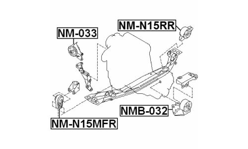Подушка двигателя | зад прав/лев Febest, арт. NM-N15RR